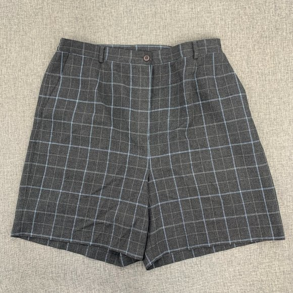 EP Pro Pants - Women's EP Pro Plaid Golf Shorts Gray & Blue ‎ Size 14 Casual Bermuda Shorts